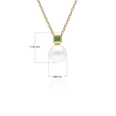 135P2093-01-9K-Gold-Pearl-and-Square-Emerald-Pendant
