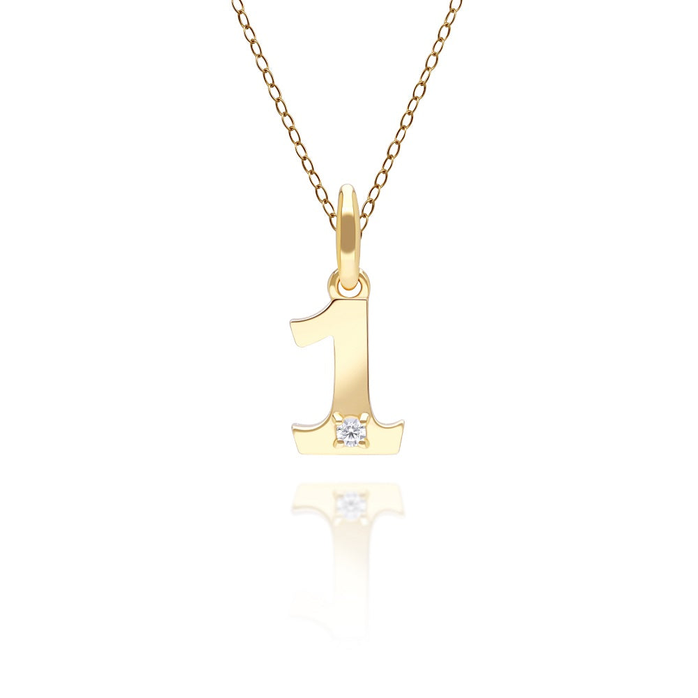 135P2147-01-9K-Gold-Lucky-Number-1-Pendant-with-Diamond