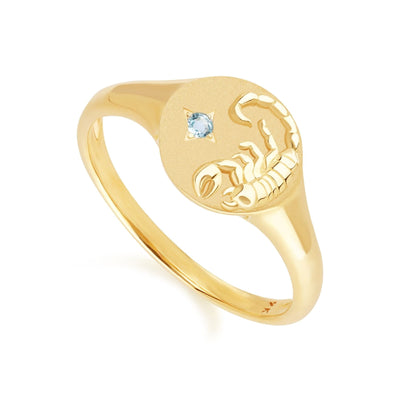 135R2088-01-9K-Blue-Topaz-Scorpio-Zodiac-Signet-Ring