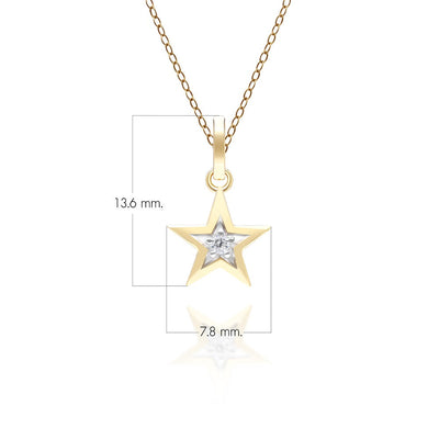 191P0799-01-9K-Gold-Lucky-Symbol-Star-Pendant-with-Diamond