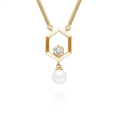 270N0358-10-Silver-Pearl-and-Topaz-Hexagon-Drop-Necklace