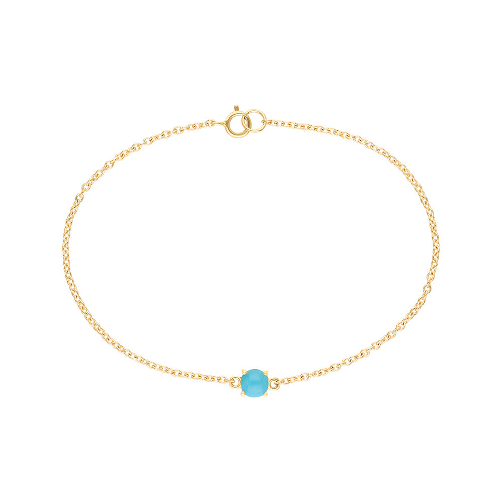 Gold Turquoise Four Claws Chain Bracelet