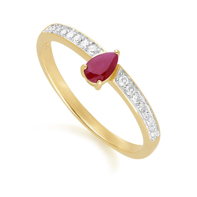 Gold Ruby Classic Engagement Ring