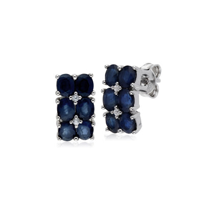 925 Sterling Silver Blue Sapphire Earrings