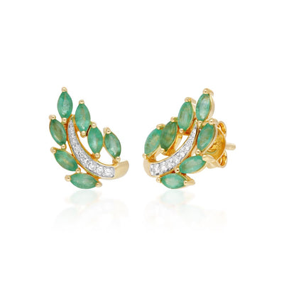 925 Sterling Silver Emerald Earringss