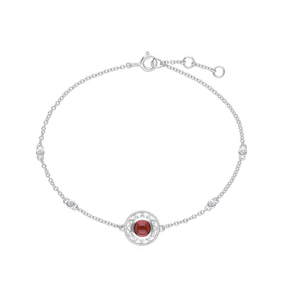 253L1770-01 Silver Garnet Luxe Charm Bracelet