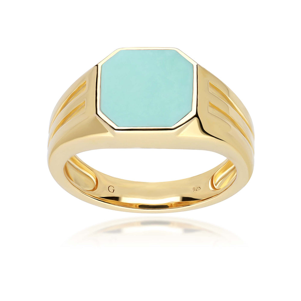 925 Sterling Silver Turquoise Mens Ring