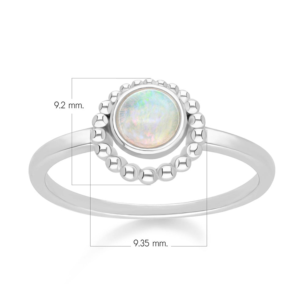 271R0202-04 Silver Opal Interlocking Hoop  Ring