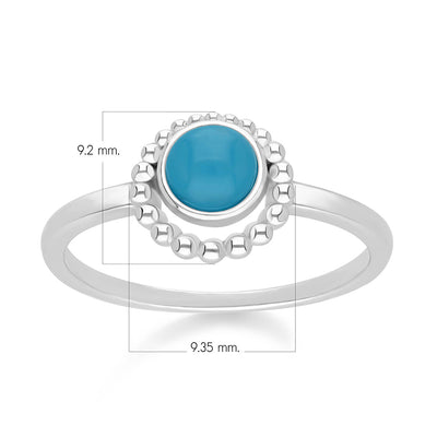 271R0202-07 Silver Turquise Interlocking Hoop Ring
